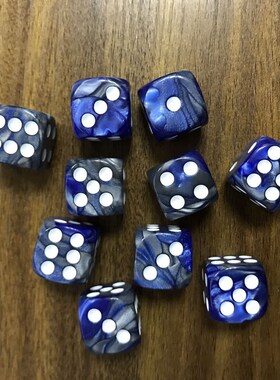 10pcs/set Round Corner Pearl Gem Dice 6 Sided 16mm Dice Play