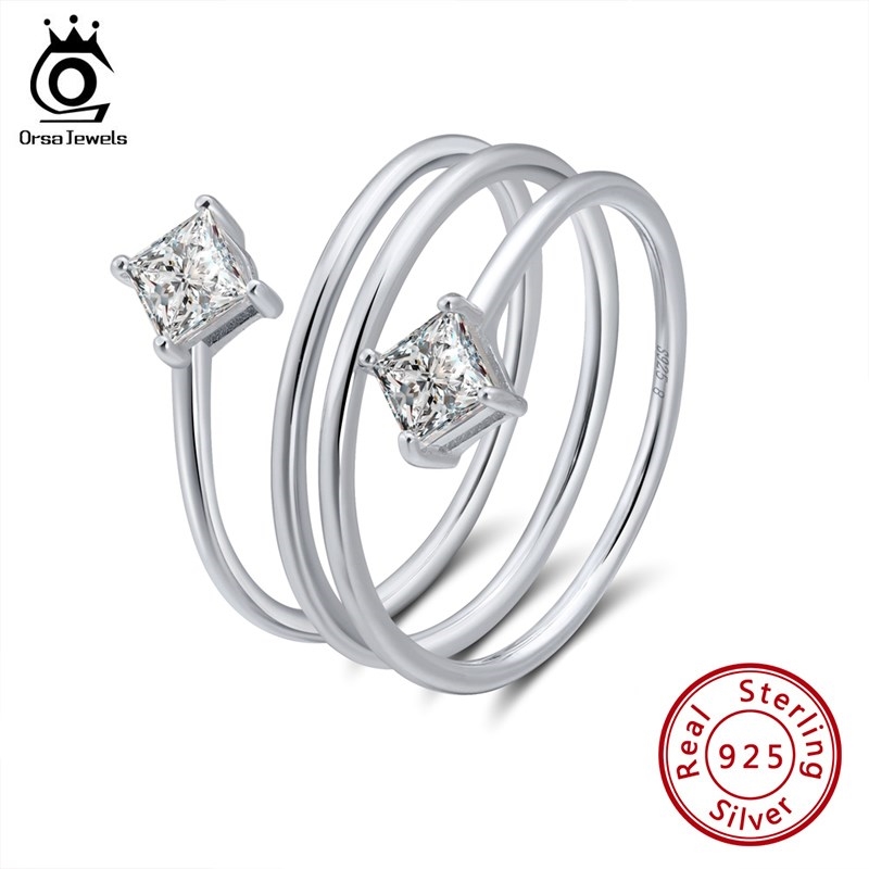 ORSA JEWELS Authentic 925 Sterling Silver Female Rings Uniq