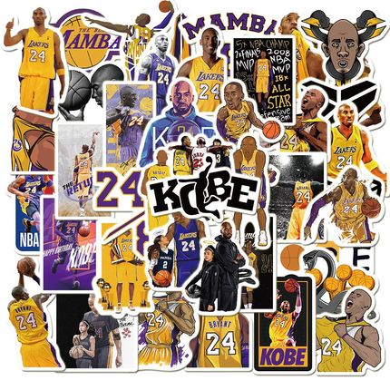 50pcs NBA Basketball Stickers Kobe Bryant Sticker Waterproo