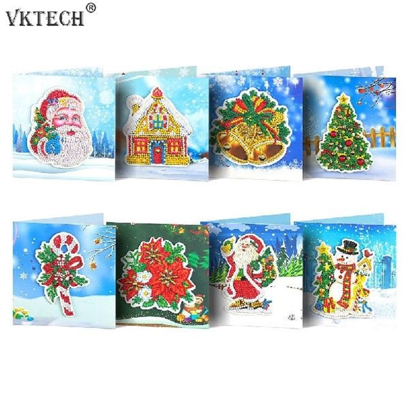 Santa Claus 5D DIY Diamond Painting Greeting Card Part