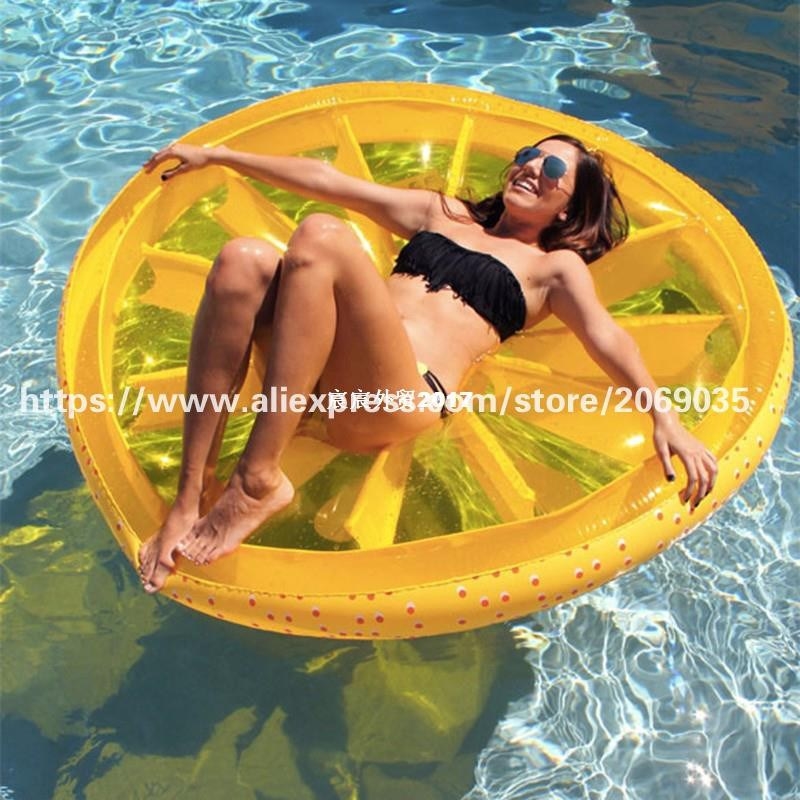 Giant 60Inch Lemon Slice Swimming Pool Float Lounge Fun Isla