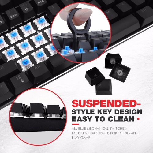 HAVIT Mechanical Keyboard 87 / 104 Keys Blue / Red Switch W