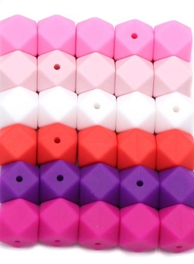 BOBO.BOX 10pcs 14mm Hexagon Silicone Beads Baby Teether Eco-