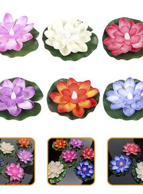 Floating Lotus Pool Candle Lights Led Lily Pads Flower