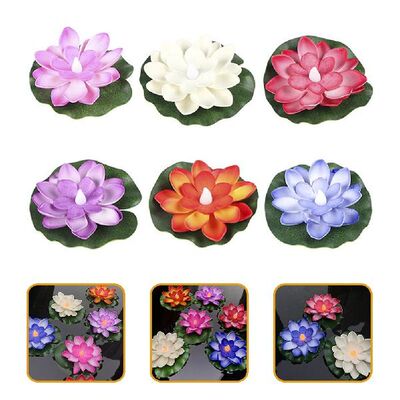 Floating Lotus Pool Candle Lights Led Lily Pads Flower