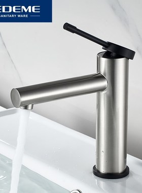 LEDEME Basin Faucet Bathroom Deck Mounted Nickel Brushed Si