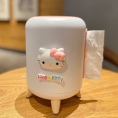 Cute cartoon creative household tissue box with bamboo