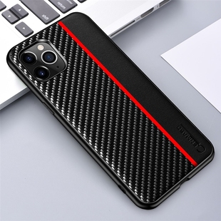 For IPhone 12 11 Pro Max Case Carbon Fiber PU Leather Shock