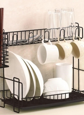 dish drainer rack drip tray plates holder storage shelf