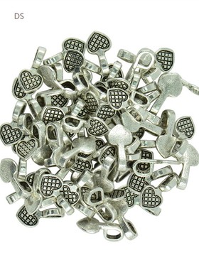 100pcs Heart Glue on Bail Earring Bails  Glass Tile DIY Char