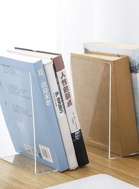 1Pc Acrylic Transparent Bookends Book Display Stand Holder B