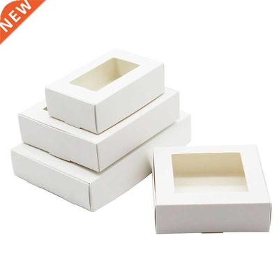 30pcs DIY White Box With Window Paper Gift Box Cake Packagin