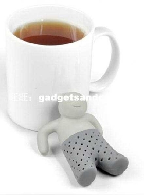 Funny Silicone MR Tea Strainer Colander Teaspoon Ball Diffus