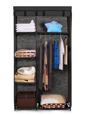 Fabric Closet Wardrobe Cabinet Roll Up Clothing Storage Orga