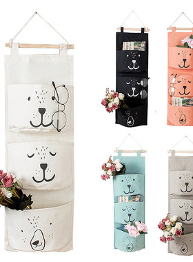 3 Pockets Wall Storage Bag Closet Organizer Clothes Hanging