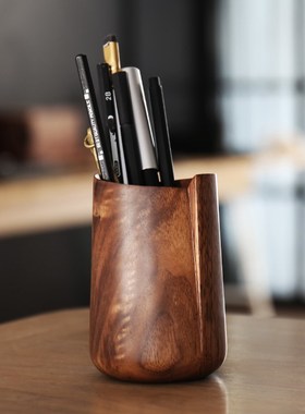 Ceative Black Walnut Wooden Pen Holder Irregular Shape Mult