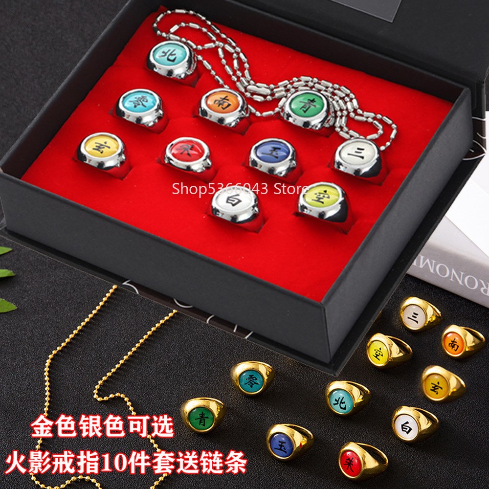 10pcs Akatsuki Cosplay Rings Itachi Hidan Tobi Pain Sasori D