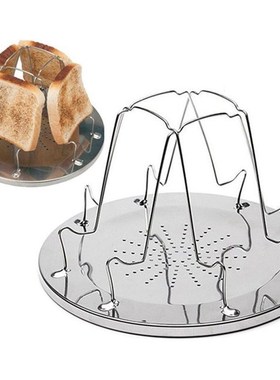 4 Slice Camping Bread Toast Tray Gas Stoves Cooker BBQ Campi
