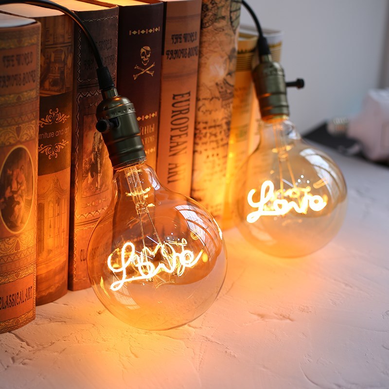 Retro LED Edison Bulb G125 LOVE Edison lamp E27 Vintage LED