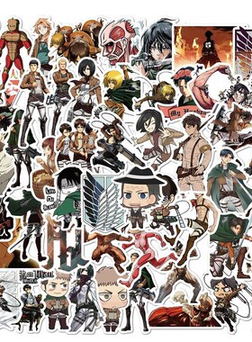 50Pcs/Set Attack on Titan Anime Cartoon Stickers for Skateb