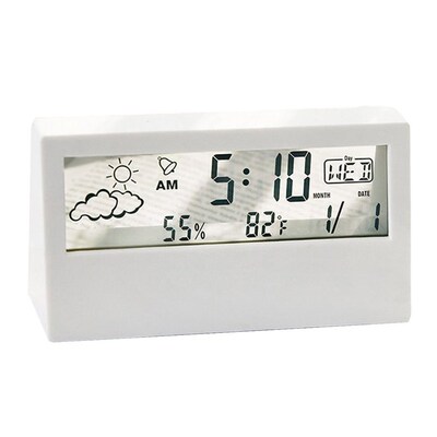 Transparent Screen Weather Station Alarm Clock Indoor Hygrom