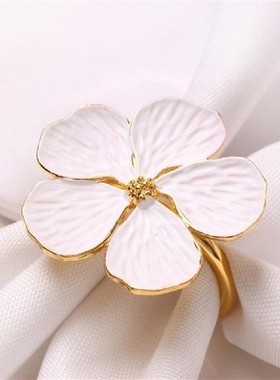6Pcs Napkin Rings Universal Fine Workmanship Alloy Gold