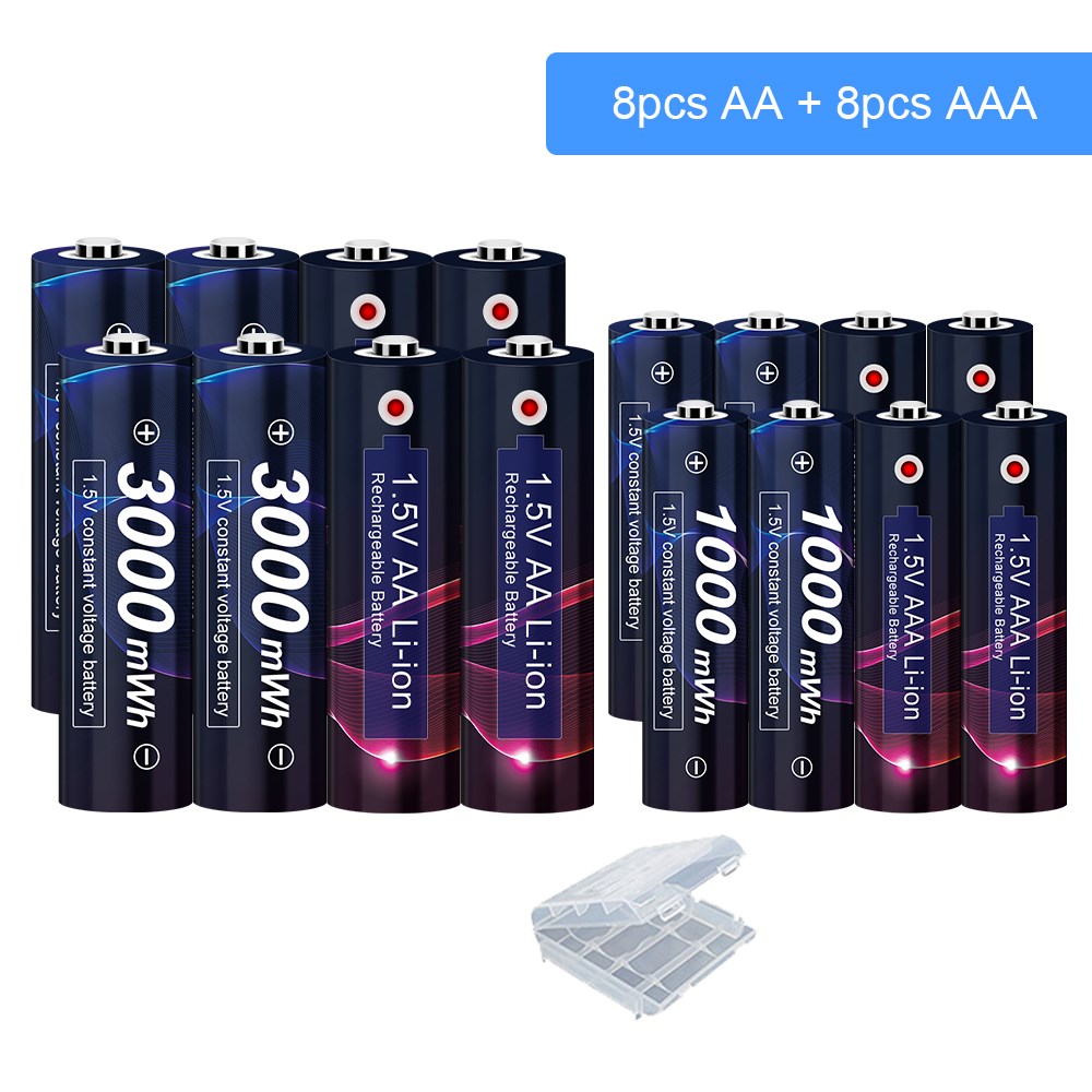 1.5V AA AAA Lithium li ion rechargeable battery AA3000mWh 1