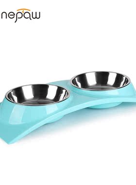 Benepaw Raised Double Dog Bowl With Stand Stainless Steel