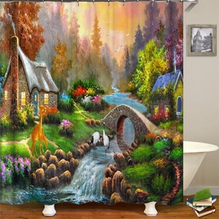 Japanese Bath shower curtain The Great Wave off Kanagawa Sho