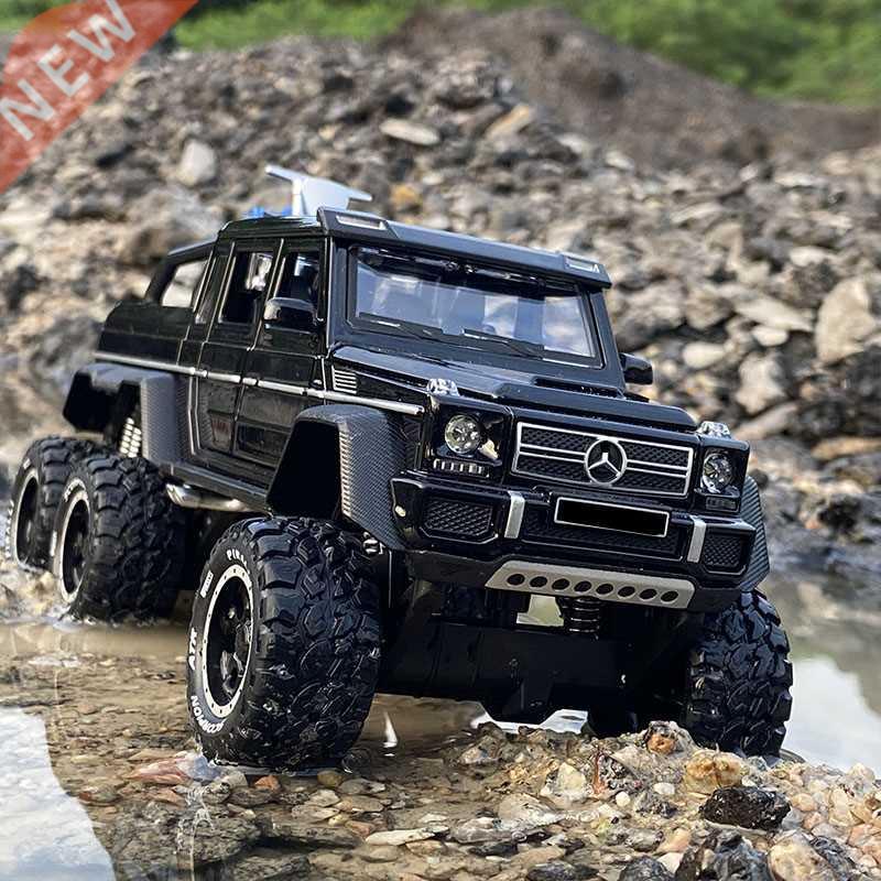 1:28 G63 G65 6*6 Big Tyre Alloy Pickup Car Model Diecast &am