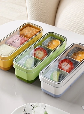 Home ice mold with soft bottom belts to cover home refrigera