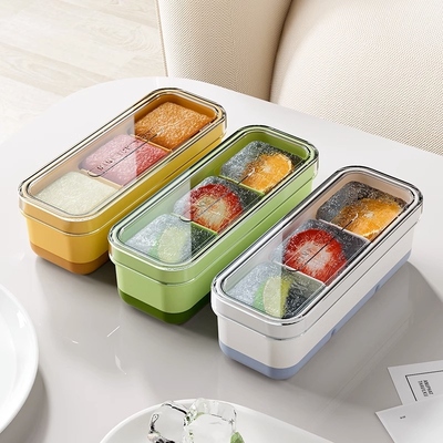 Home ice mold with soft bottom belts to cover home refrigera