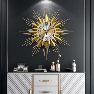 Creative Living Room Wall Clock Modern Design Golden Luxury