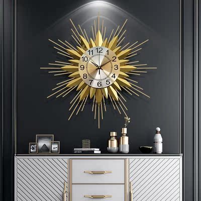 Creative Living Room Wall Clock Modern Design Golden Luxury