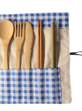 Travel-Cutlery-Set Bamboo Zero-Waste Utensils Wooden Eco-Fri
