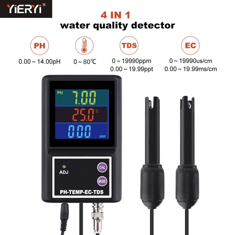 6 in 1 pH Temperature EC TDS meter tester Multiparameter wa