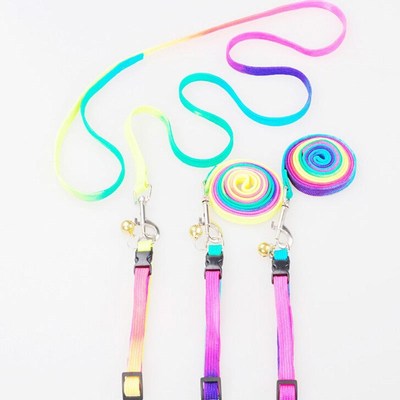 1.2M Rainbow Mascotas Pet Dog Puppy Leash Soft Walking Harne