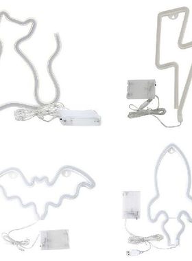 Desktop LED Neon Light Home Room Atmosphere Night Lamp Cat