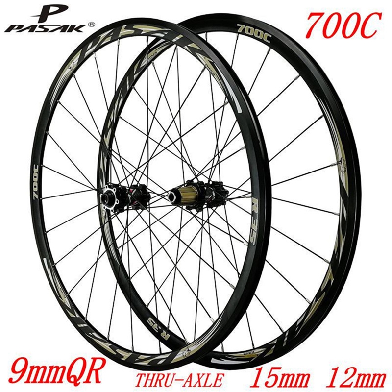 PASAK 700C Disc Brake Road Bike Wheelset Sealed Bearing 12Sp