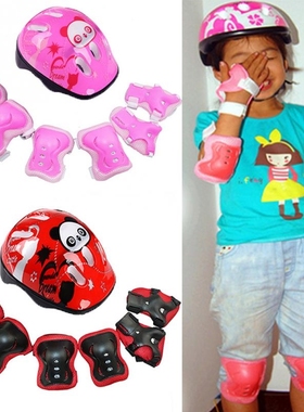 7Pcs/set Kids Skating Cycling Helmet Guard Elbow Knee Wrist
