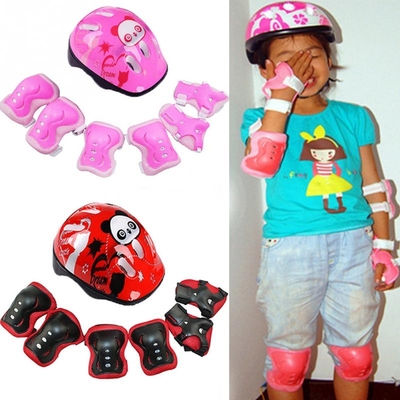 7Pcs/set Kids Skating Cycling Helmet Guard Elbow Knee Wrist