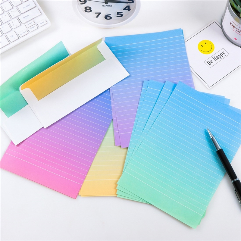 Gradient Envelopes Cute Kawaii Flower Writing Paper Letter S