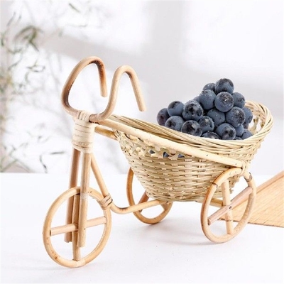 Bike Shape Wicker Bread Basket Handmade Bamboo Art Crafts