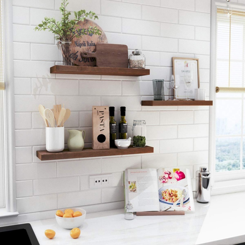 Wooden Plant Shelves Bedroom Hanging Floating Shelf