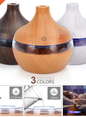 300ML USB Air Humidifier Electric Aroma Diffuser Mist Wood