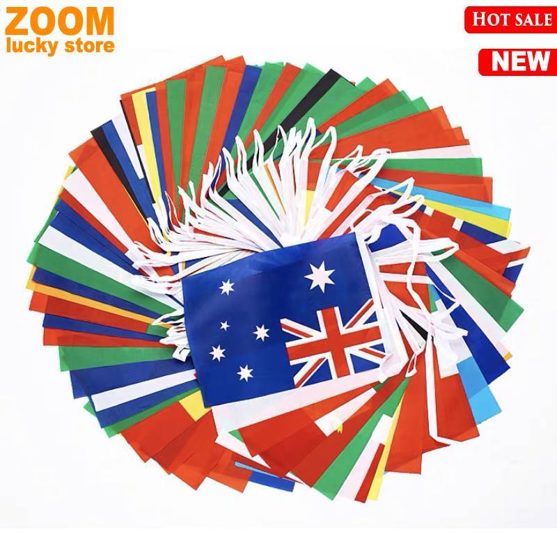 Decorative coloured flags The flag of the world Ornaments