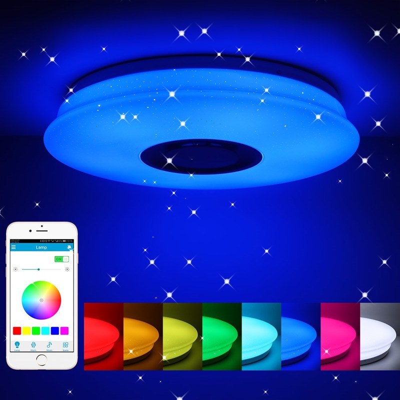 Smart Led Ceiling Light RGB Dimmable 36W 60W APP Control Blu
