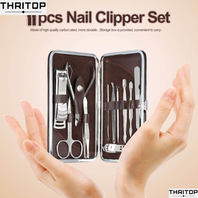 Abody 11pcs Nail Clipper Set Stainless Steel Nail Scissor Pe