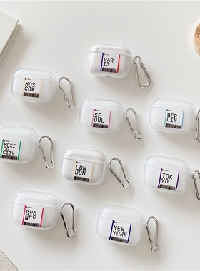 Fashion City Barcode Transparent Headset Cases For Apple Ai