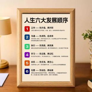 強者法則人生發展 自己簡約桌面相框擺臺擺件 6個順序成為更好